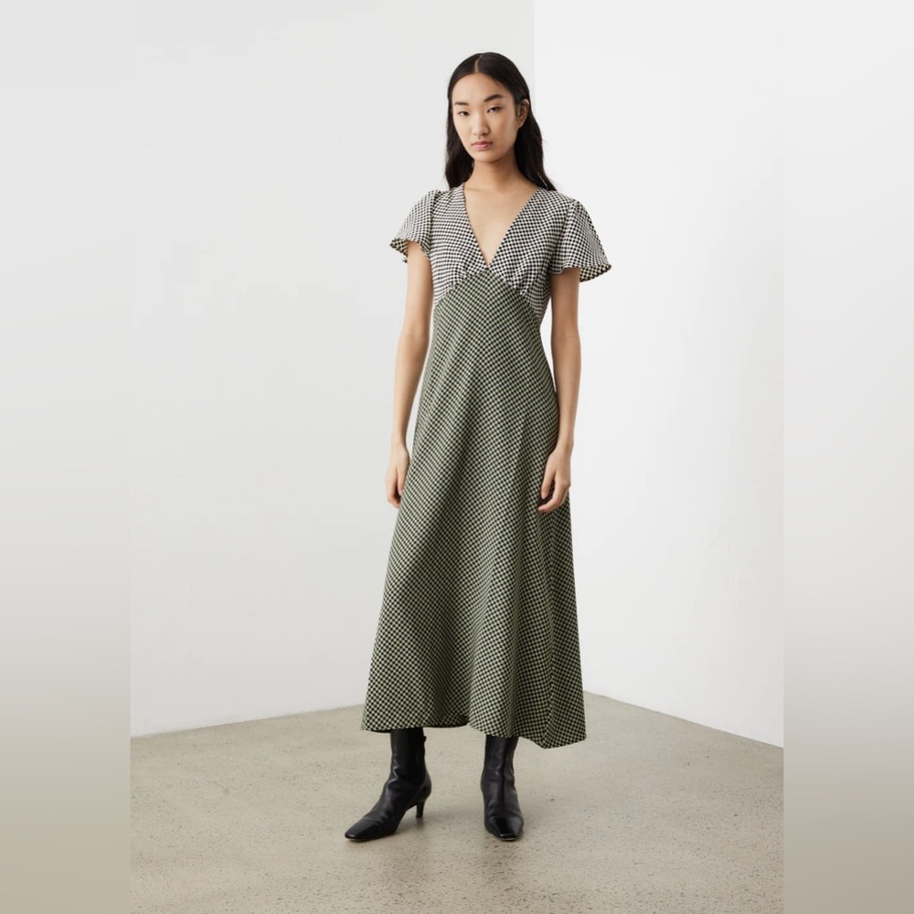 M Lisa says gay green black checker grace dress